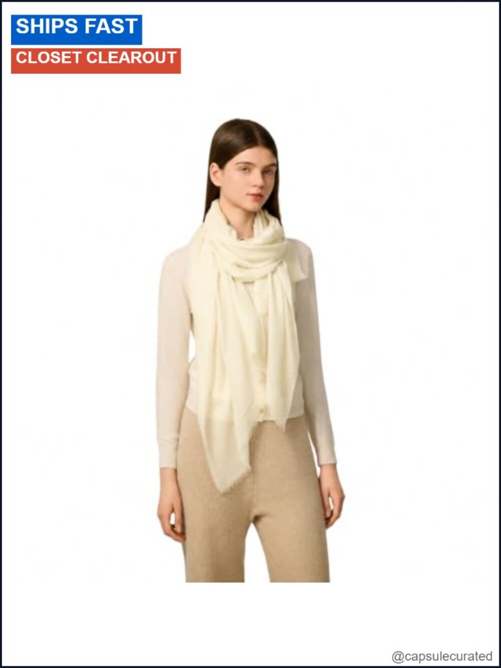 100% Cashmere Shawl Wrap Women 75x30 Lightweight Sheer Scarf
